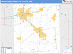 Elkhart-Goshen Metro Area Digital Map Basic Style